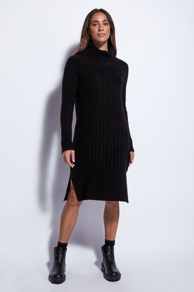 Black Knitted Dress - Nutmeg